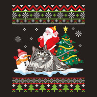 Santa Riding Siberian Cat Noel Tree Presents Merry Christmas T Shirt Tank Top | Artistshot