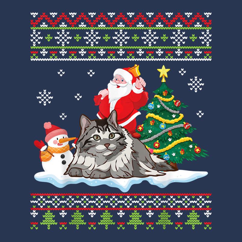 Santa Riding Siberian Cat Noel Tree Presents Merry Christmas T Shirt Men Denim Jacket by cm-arts | Artistshot