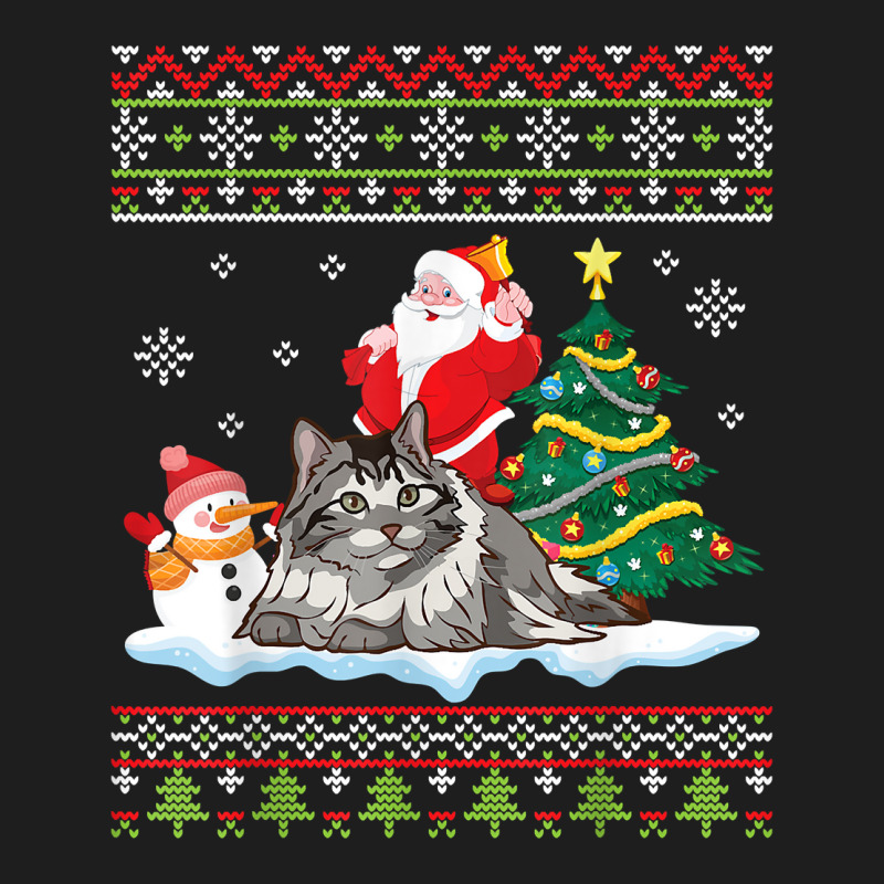 Santa Riding Siberian Cat Noel Tree Presents Merry Christmas T Shirt Classic T-shirt by cm-arts | Artistshot