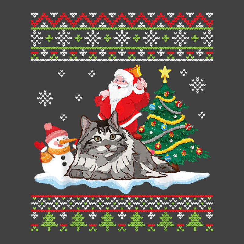 Santa Riding Siberian Cat Noel Tree Presents Merry Christmas T Shirt Vintage T-Shirt by cm-arts | Artistshot