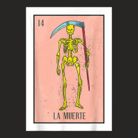 Retro La Muerte Lottery Card The Death Card Mexican Lottery T Shirt Ladies Fitted T-shirt | Artistshot