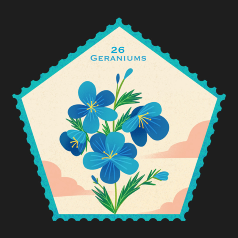 Retro Geranium Flower Stamps Classic T-shirt by cm-arts | Artistshot