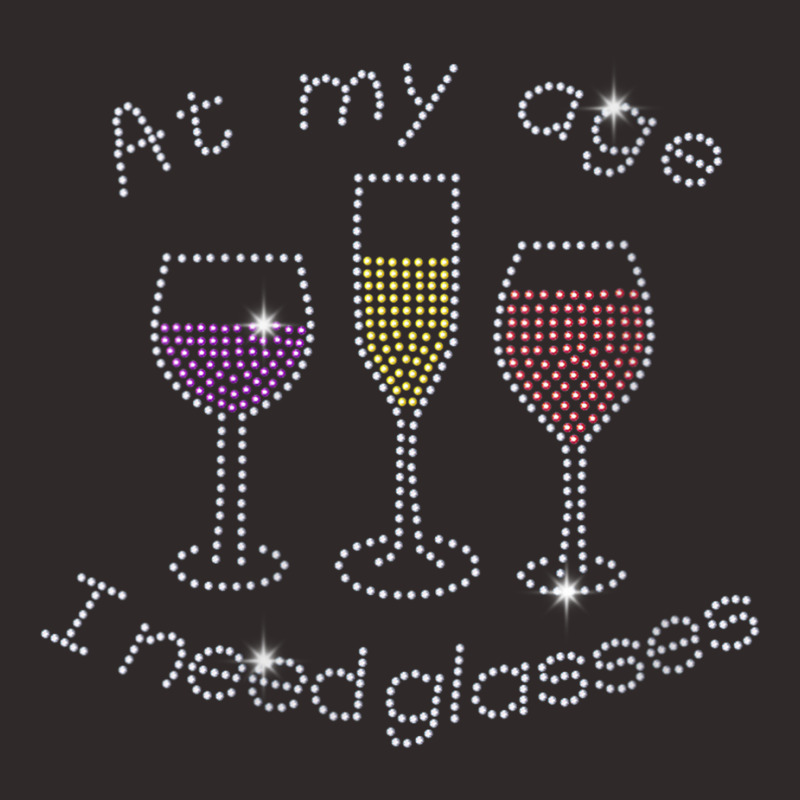 Womens At My Age I Need Glasses Three Wine Bling Rhinestone V Neck T S Racerback Tank by cm-arts | Artistshot