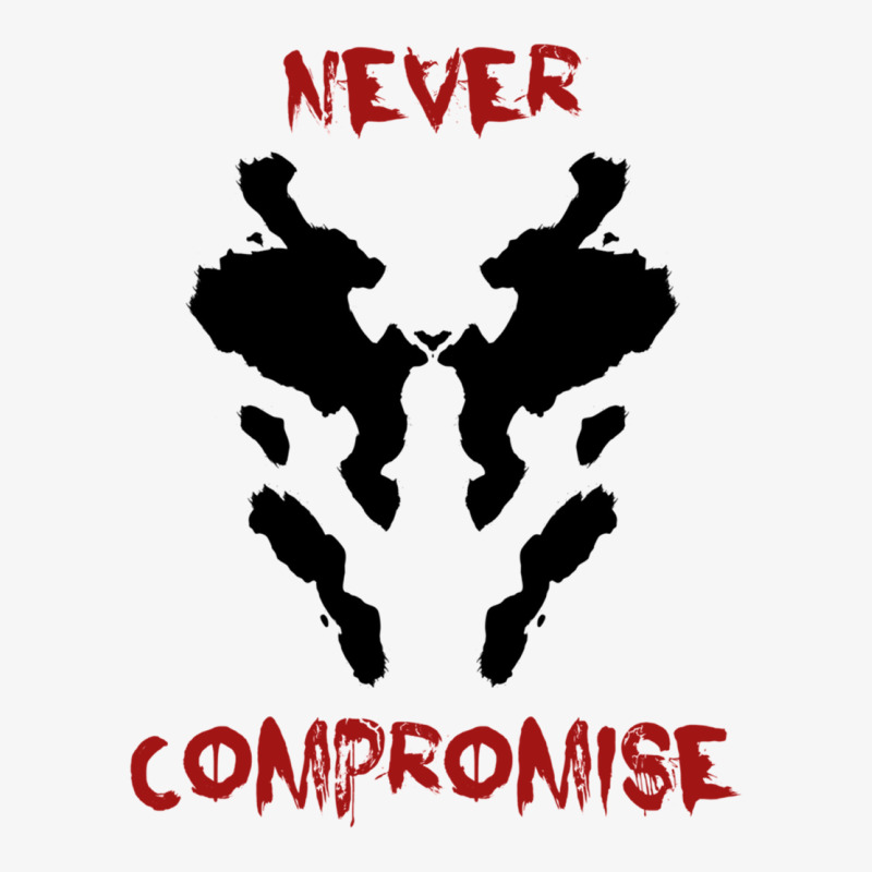 Never Compromise Rorschach Watchmen Ladies Fitted T-Shirt by STEVERAMER | Artistshot