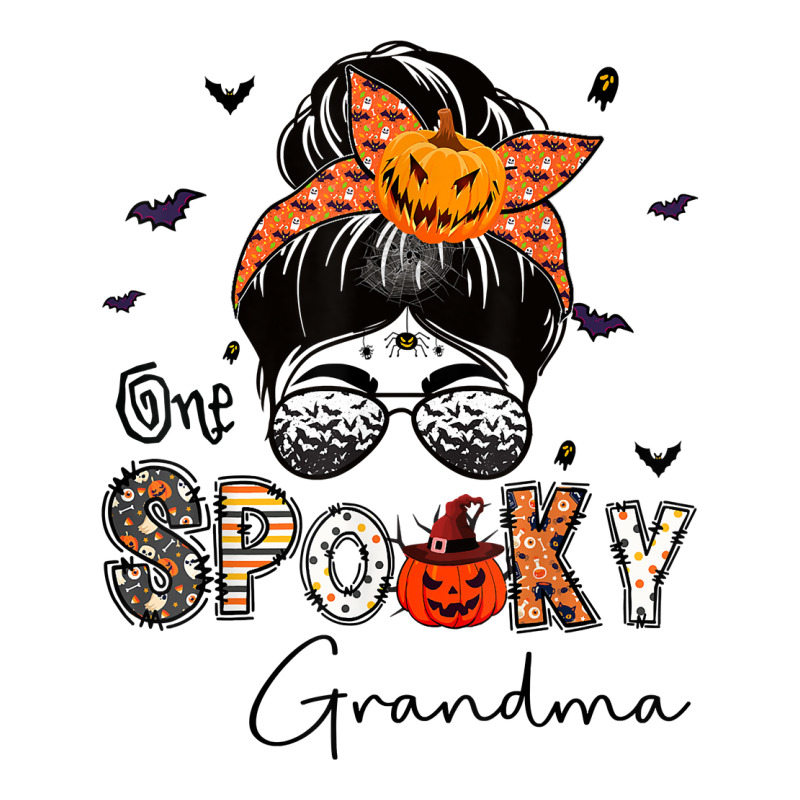 One Spooky Grandma Messy Bun Grandma Pumpkin Halloween T Shirt 3/4 Sleeve Shirt | Artistshot