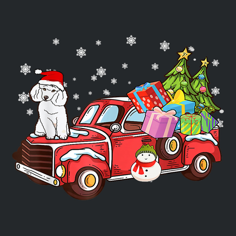 Poodle Riding Red Truck Merry Christmas Dog Lover Gifts T Shirt Crewneck Sweatshirt | Artistshot