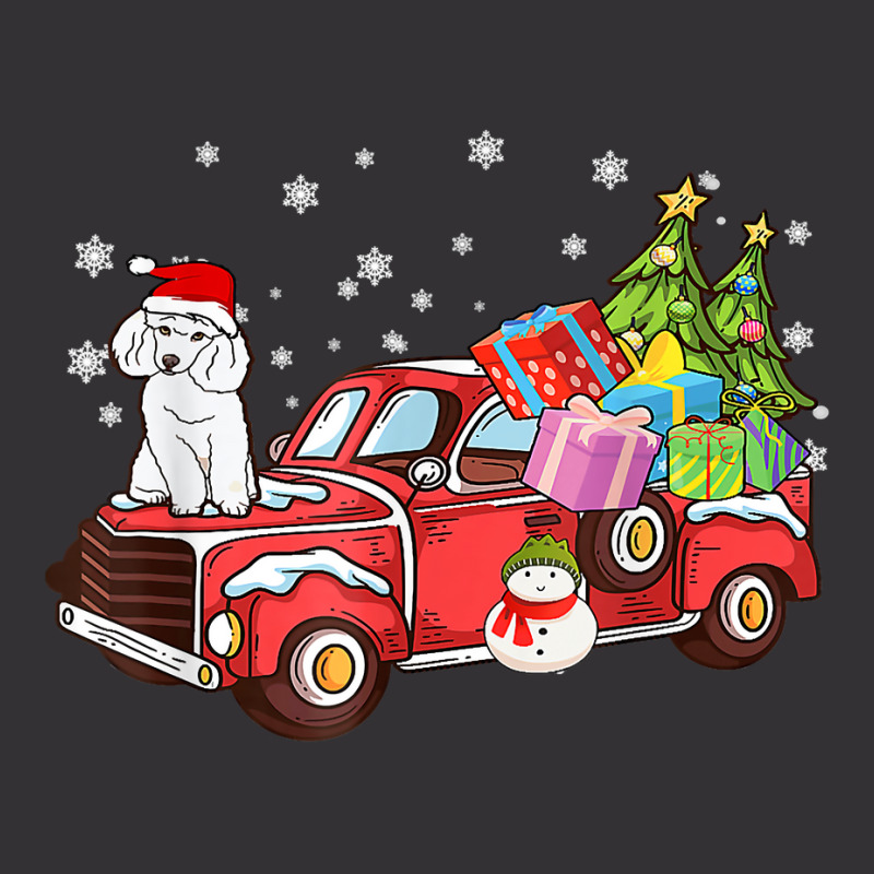 Poodle Riding Red Truck Merry Christmas Dog Lover Gifts T Shirt Vintage Hoodie | Artistshot