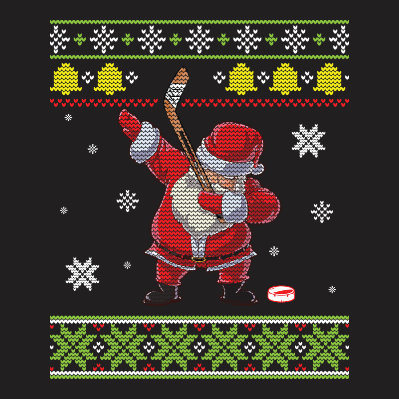 Santa Claus Dabbing Playing Hockey Around Snow Merry Xmas Long Sleeve T-shirt | Artistshot