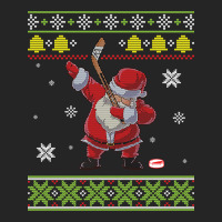 Santa Claus Dabbing Playing Hockey Around Snow Merry Xmas Long Sleeve Unisex Hoodie | Artistshot