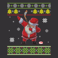 Santa Claus Dabbing Playing Hockey Around Snow Merry Xmas Long Sleeve Vintage Hoodie And Short Set | Artistshot