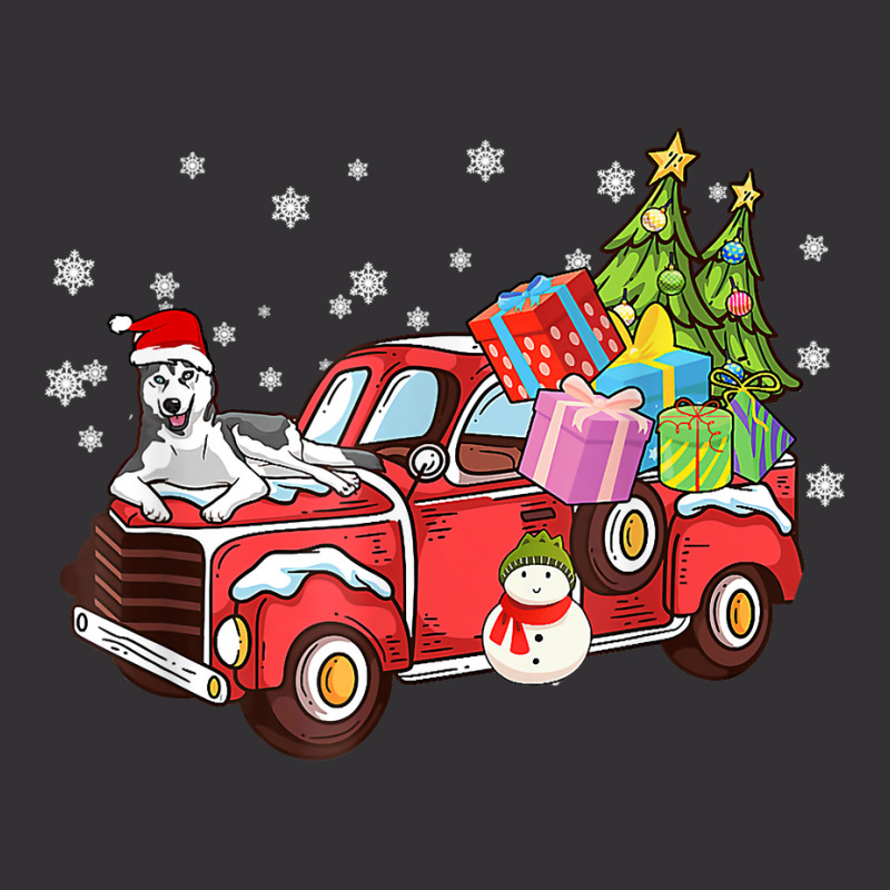 Siberian Husky Riding Red Truck Merry Christmas Dog Lover T Shirt Vintage Short | Artistshot