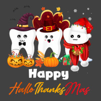 Teeth Hallothanksmas Halloween Thanksgiving Christmas Dental T Shirt Vintage T-shirt | Artistshot