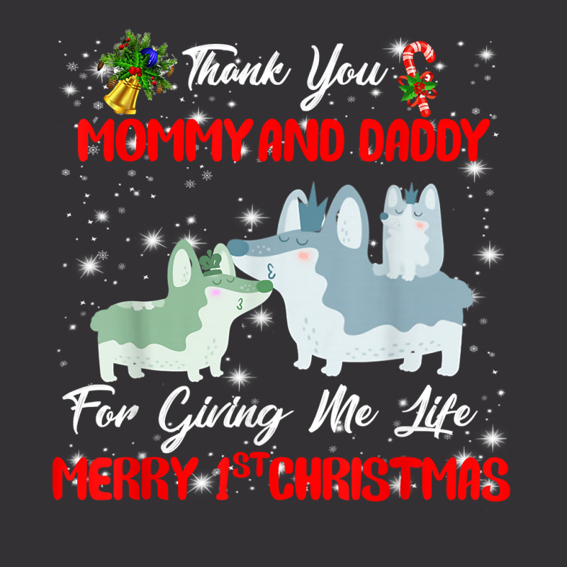 Thanks Mom And Dad And Merry First Christmas To Dog Love T Shirt Vintage Hoodie | Artistshot