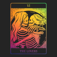 The Lovers Tarot Card Rainbow Occult Goth Lesbian Skeleton T Shirt 3/4 Sleeve Shirt | Artistshot