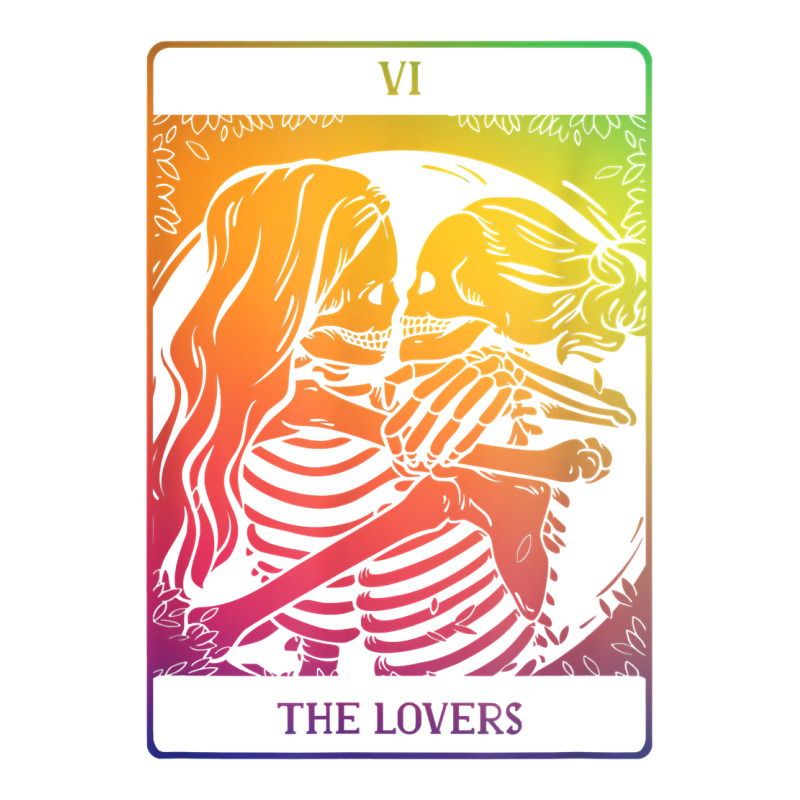 The Lovers Tarot Card Rainbow Occult Goth Lesbian Skeleton T Shirt Unisex Hoodie | Artistshot