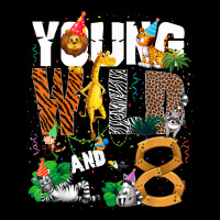 8th Birthday Young Wild And I'm 8 Safari Jungle Animal Zoo T Shirt Men's 3/4 Sleeve Pajama Set | Artistshot