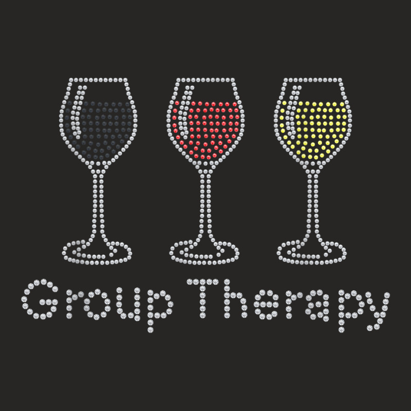 Woman Group Therapy Wine Glasses Rhinestone For Birthday T Shirt Ladies Fitted T-Shirt by cm-arts | Artistshot