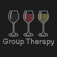 Woman Group Therapy Wine Glasses Rhinestone For Birthday T Shirt Hoodie & Jogger Set | Artistshot