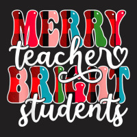 Groovy Plaid Merry Teacher Bright Students Christmas Teacher T Shirt T-shirt | Artistshot