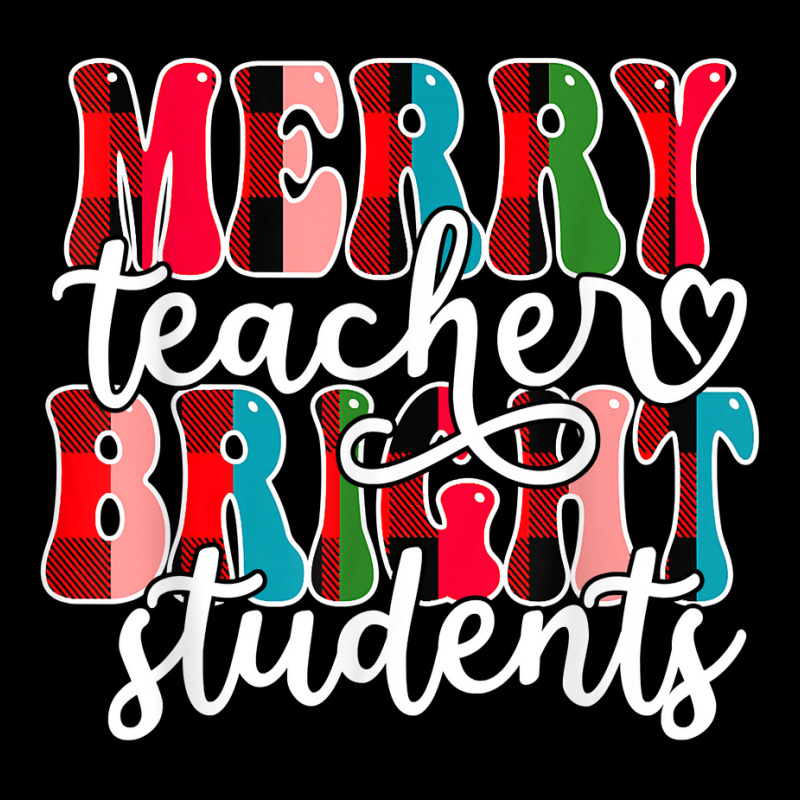 Groovy Plaid Merry Teacher Bright Students Christmas Teacher T Shirt Men's 3/4 Sleeve Pajama Set | Artistshot