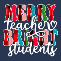 Groovy Plaid Merry Teacher Bright Students Christmas Teacher T Shirt Men Denim Jacket | Artistshot