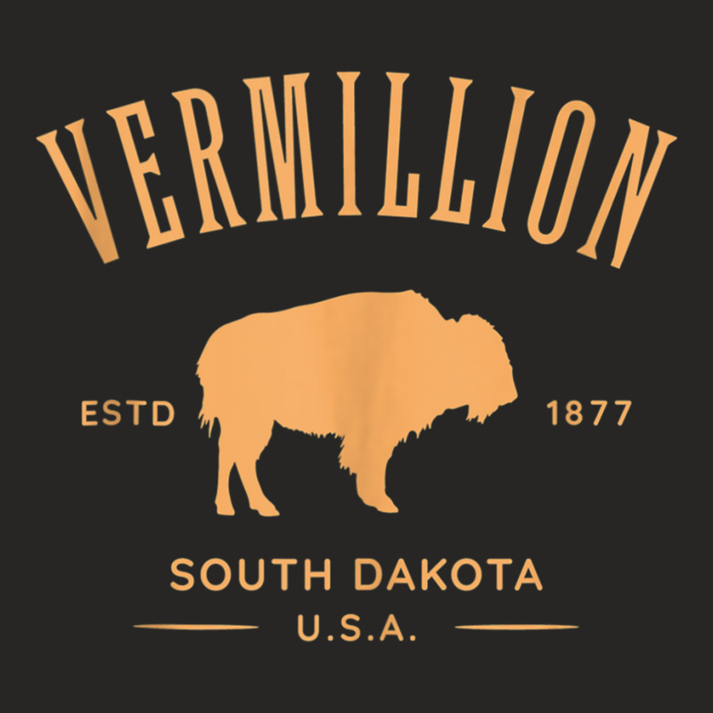 Vermillion South Dakota Bison Design Tank Top Ladies Fitted T-Shirt by cm-arts | Artistshot