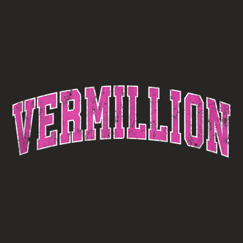 Vermillion South Dakota Sd Vintage Sports Design Pink Design Tank Top Ladies Fitted T-Shirt by cm-arts | Artistshot