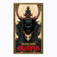 Merry Gruss Vom Krampus Greetings Tarot Christmas Devil T Shirt T-shirt | Artistshot