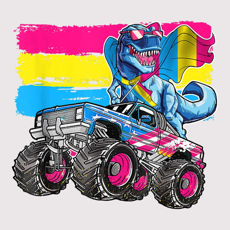 Pansexual Flag Dinosaur Monster Truck Gay Lgbt Pride T Shirt Pocket T-shirt | Artistshot