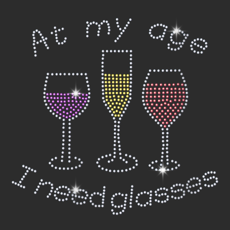 Womens At My Age I Need Glasses Three Wine Bling Rhinestone V Neck T S Exclusive T-shirt by cm-arts | Artistshot