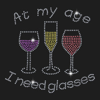 Womens At My Age I Need Glasses Three Wine Bling Rhinestone V Neck T S Classic T-shirt | Artistshot