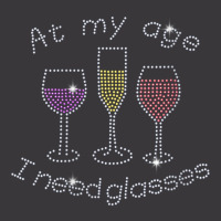 Womens At My Age I Need Glasses Three Wine Bling Rhinestone V Neck T S Ladies Curvy T-shirt | Artistshot