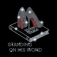 Womens Stand On His Word Bible Christian Bling Rhinestone Tee V Neck T Adjustable Cap | Artistshot