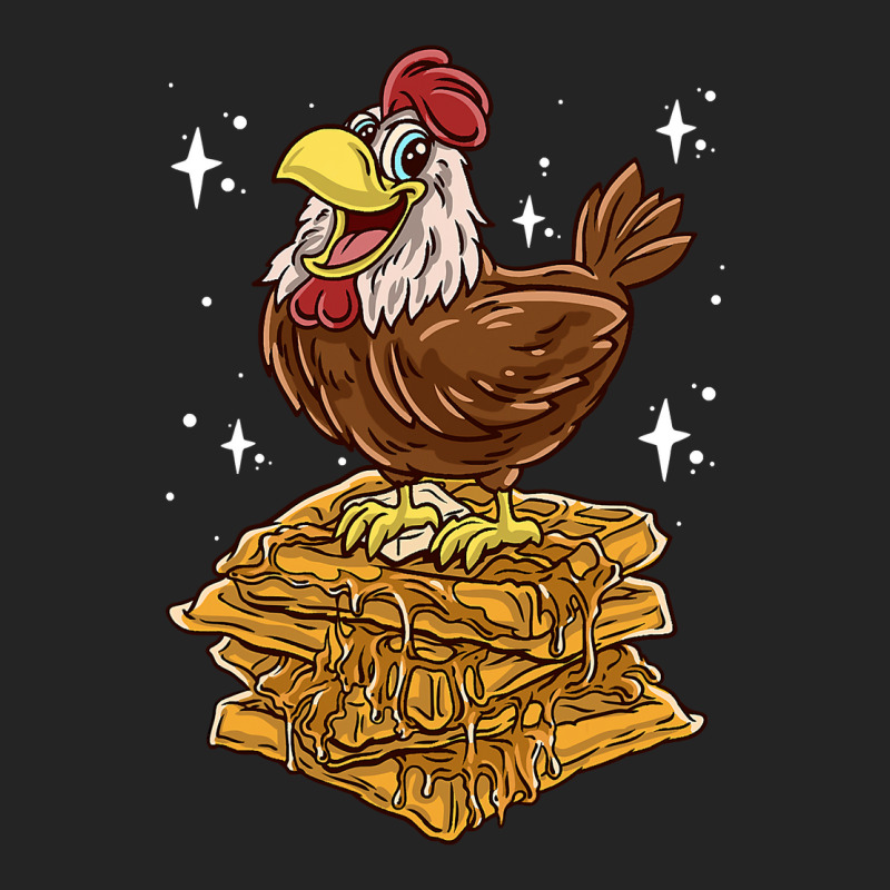 Chicken Chick And Waffles Funny Waffle Joke Pancakes Breakfast 53 Roos 3/4 Sleeve Shirt by cm-arts | Artistshot