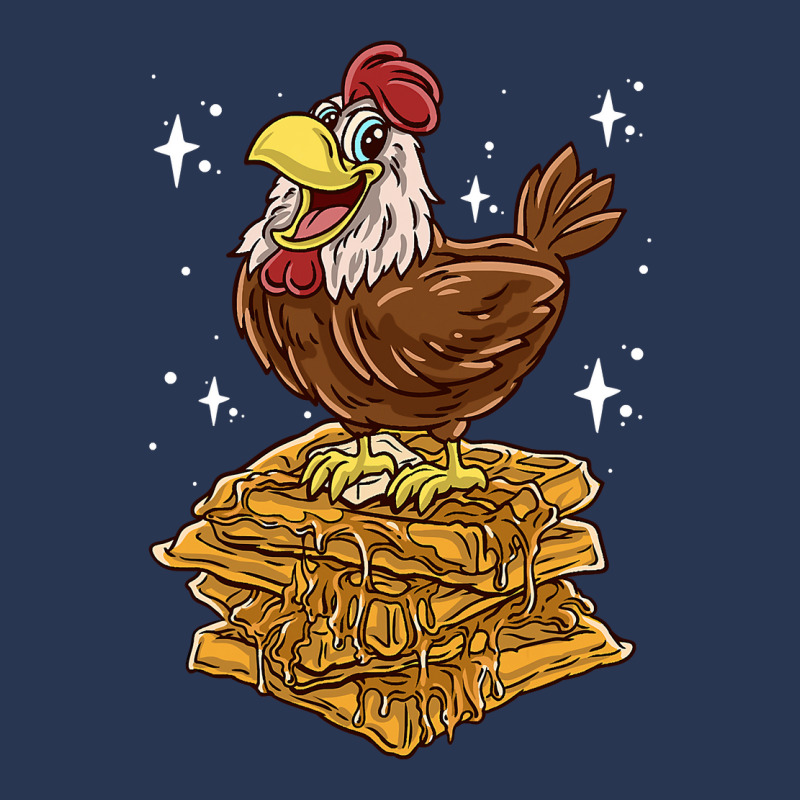 Chicken Chick And Waffles Funny Waffle Joke Pancakes Breakfast 53 Roos Men Denim Jacket by cm-arts | Artistshot