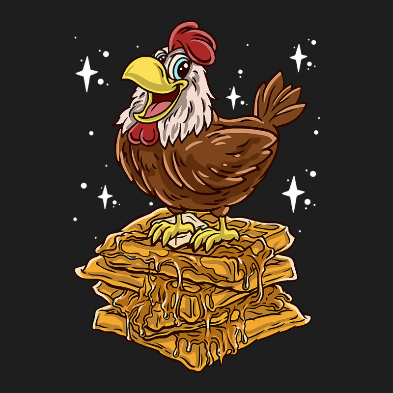 Chicken Chick And Waffles Funny Waffle Joke Pancakes Breakfast 53 Roos Classic T-shirt by cm-arts | Artistshot