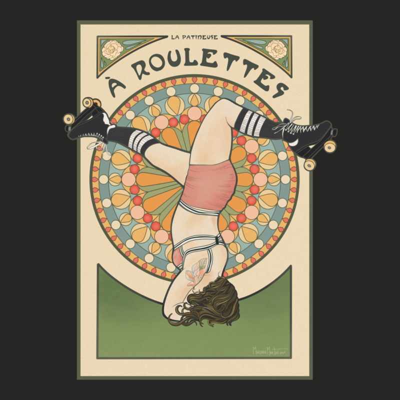 La Patineuse A Roulettes Ladies Fitted T-Shirt by cm-arts | Artistshot