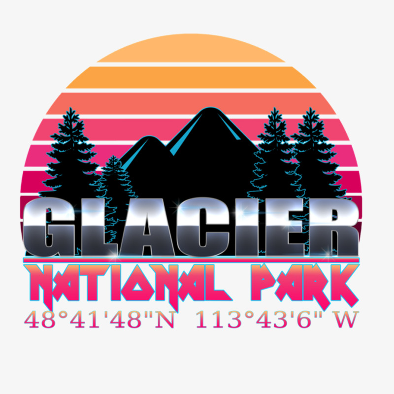 Glacier National Park With Gps Location  80s Design Ladies Fitted T-Shirt by BILLYJOHNSON | Artistshot