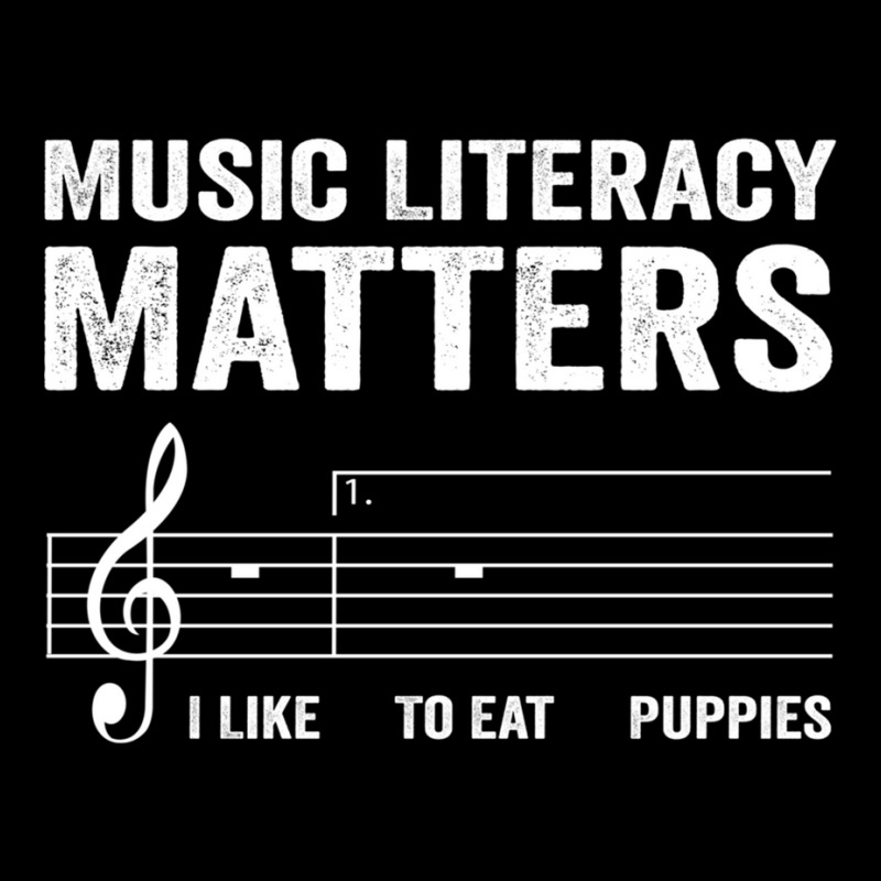 Funny Sarcastic Music Literacy Matters I Like To Eat Puppies Sweatshir Adjustable Cap by cm-arts | Artistshot