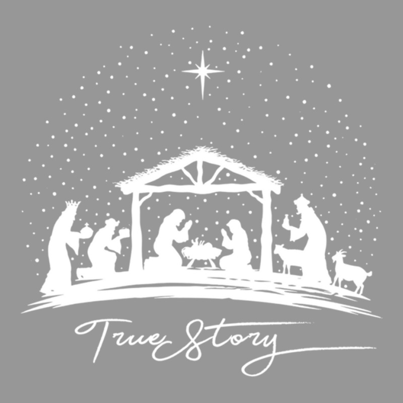 True Story Nativity Christmas Baby Jesus Manger Catholic Pullover Hood Women's V-Neck T-Shirt by cm-arts | Artistshot