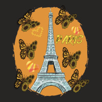 Love Paris Hearts Eiffel Tower Butterfly France Love French Long Sleev Ladies Fitted T-shirt | Artistshot