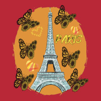 Love Paris Hearts Eiffel Tower Butterfly France Love French Long Sleev Women's V-neck T-shirt | Artistshot