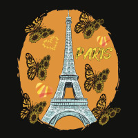 Love Paris Hearts Eiffel Tower Butterfly France Love French Long Sleev Scorecard Crop Tee | Artistshot