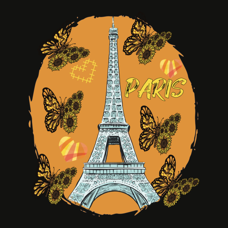 Love Paris Hearts Eiffel Tower Butterfly France Love French Long Sleev Scorecard Crop Tee by cm-arts | Artistshot