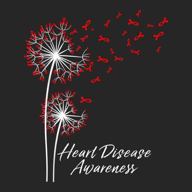 Dandelion Go Red Ribbon Heart Disease Awareness Month Women T Shirt Ladies Fitted T-Shirt by cm-arts | Artistshot