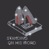 Womens Stand On His Word Bible Christian Bling Rhinestone Tee V Neck T Vintage Hoodie | Artistshot