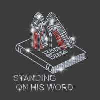 Womens Stand On His Word Bible Christian Bling Rhinestone Tee V Neck T Men's Polo Shirt | Artistshot