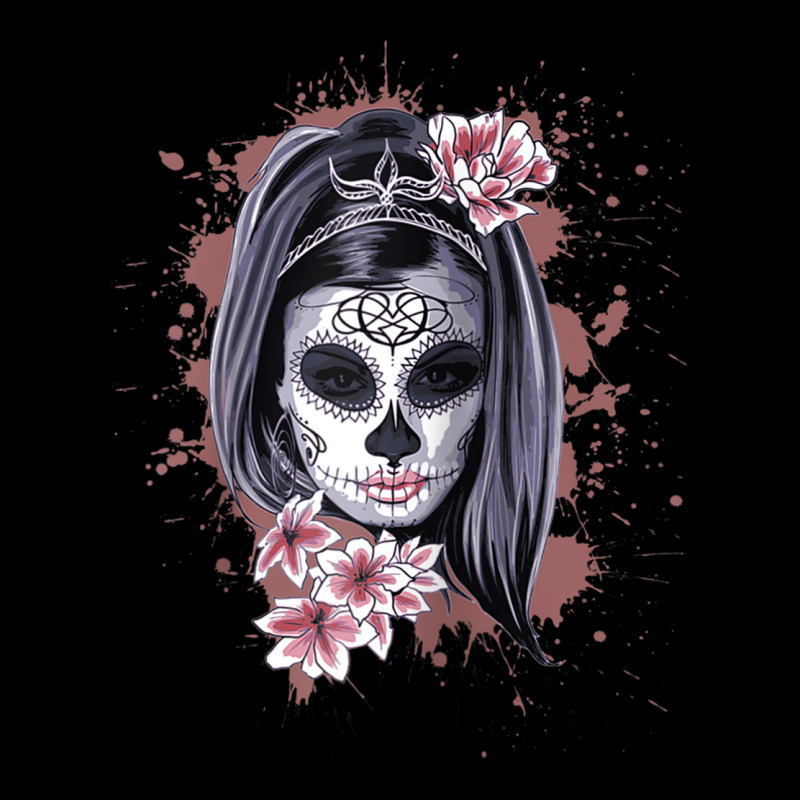 La Calavera Catrina Halloween Candy Sugar Skull Girl Raglan Baseball T Cropped Sweater by cm-arts | Artistshot