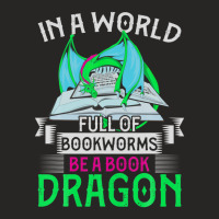 Reading Librarian Bookworm Dragon Funny Book Dragon Ladies Fitted T-shirt | Artistshot