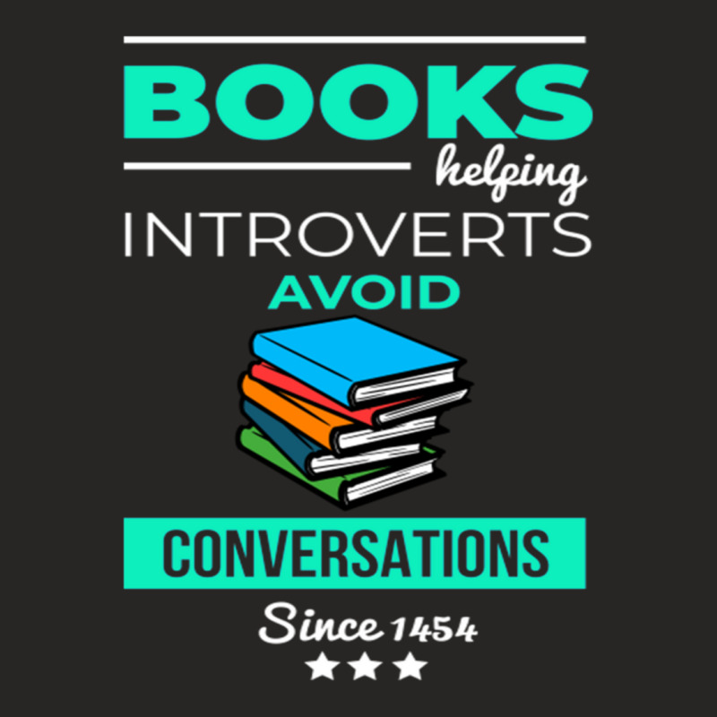 Books Helping Introverts Avoid Conversation Ladies Fitted T-Shirt by TERESACHAPMAN | Artistshot